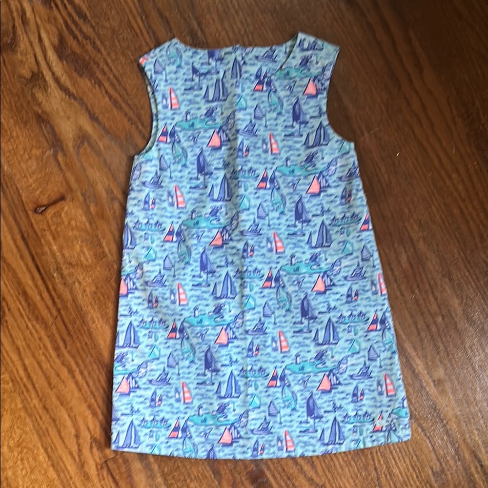 Sailboat Print Sleeveless Dress
